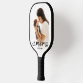 Mama hat lustiges Skript Foto Pickleball Schläger (Links)