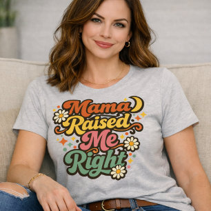 Mama hat mich richtig erzogen Retro Groovy T-Shirt Tri-Blend Shirt