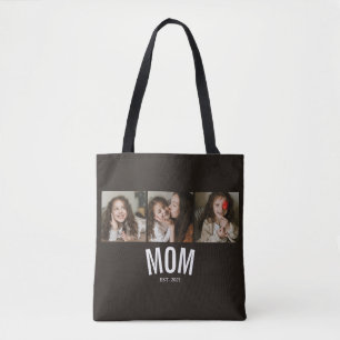 Mama hat minimal schwarzes 3-Foto eingerichtet Tasche