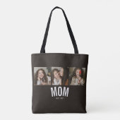 Mama hat minimal schwarzes 3-Foto eingerichtet Tasche (Rückseite)