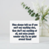 Mama hat mir immer gesagt... postkarte (Stehend Vorderseite)