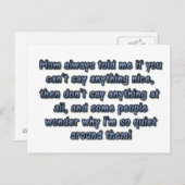 Mama hat mir immer gesagt... postkarte (Vorne/Hinten)