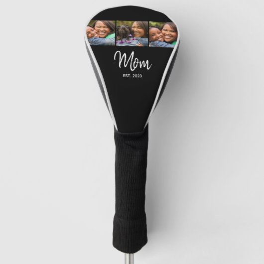 Mama hat Modern Bold Script Schwarz 3 Foto eingeri Golf Headcover (Vorderseite)