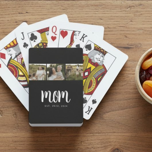 Mama hat moderne kursive schwarze Schriftart 3 Fot Spielkarten