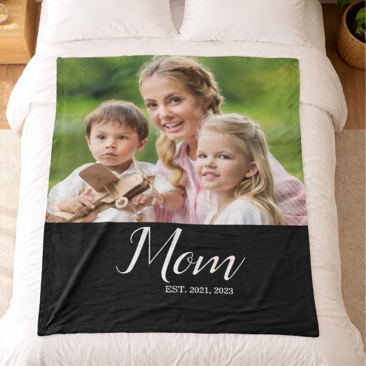 Mama hat moderne Schrift Foto eingerichtet Fleecedecke