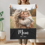 Mama hat moderne Typografie-Foto schwarz eingerich Fleecedecke