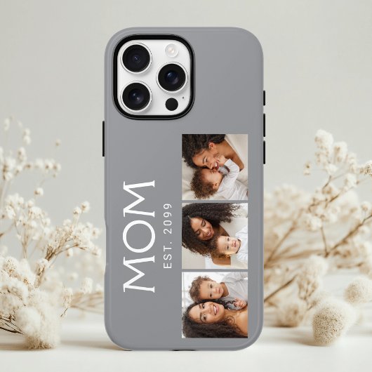 Mama hat moderne Typografie grau 3 Foto Case-Mate iPhone Hülle