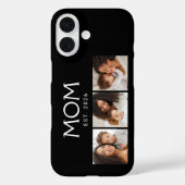 Mama hat moderne Typografie Schwarz 3 Foto Case-Mate iPhone Hülle (Rückseite)
