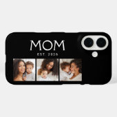 Mama hat moderne Typografie Schwarz 3 Foto Case-Mate iPhone Hülle (Rückseite (Horizontal))