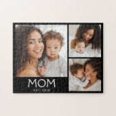 Mama hat moderne Typografie Schwarz 3 Foto Puzzle (Horizontal)
