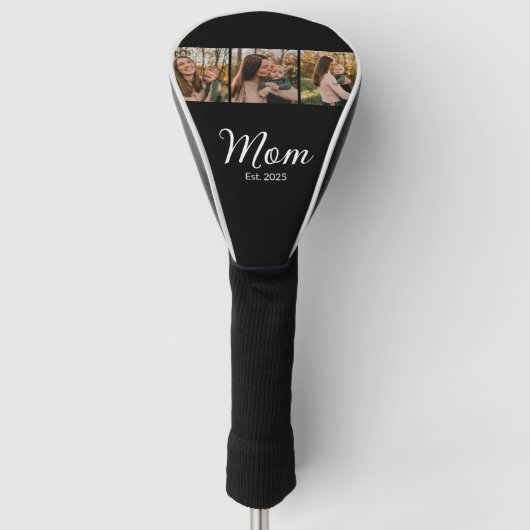 Mama hat modernes fettes Skript Schwarz 3 Foto ein Golf Headcover (Vorderseite)