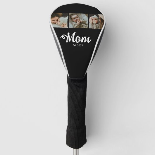 Mama hat modernes fettes Skript Schwarz 3 Foto ein Golf Headcover (Vorderseite)