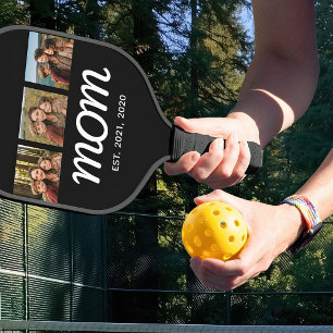 Mama hat modernes fettes Skript Schwarz 3 Foto ein Pickleball Schläger