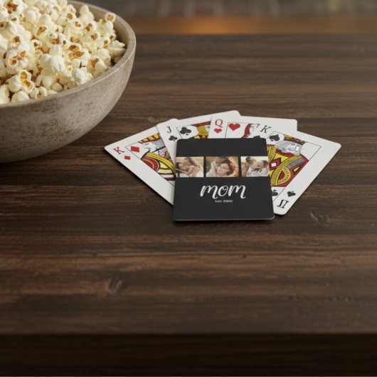 Mama hat modernes fettes Skript Schwarz 3 Foto ein Spielkarten