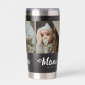 Mama hat modernes fettes Skript Schwarz 3 Foto ein Thermobecher (Rückseite)