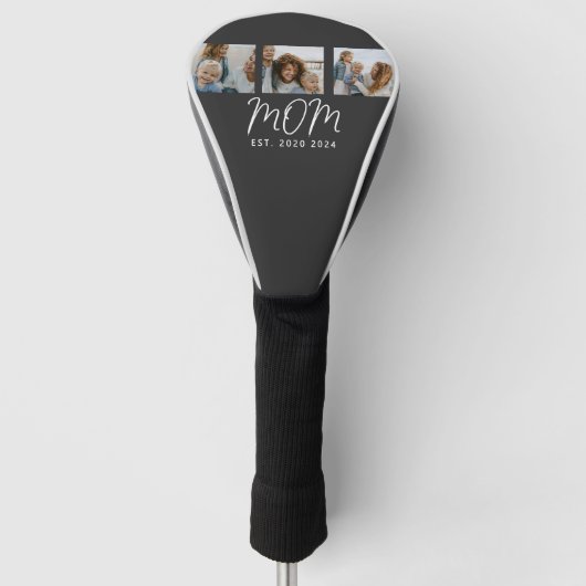 Mama hat modernes fettes Skript Schwarz 3 Foto Golf Headcover (Vorderseite)