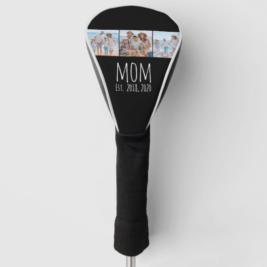 Mama hat modernes fettes Skript Schwarz 3 Foto Golf Headcover (Vorderseite)