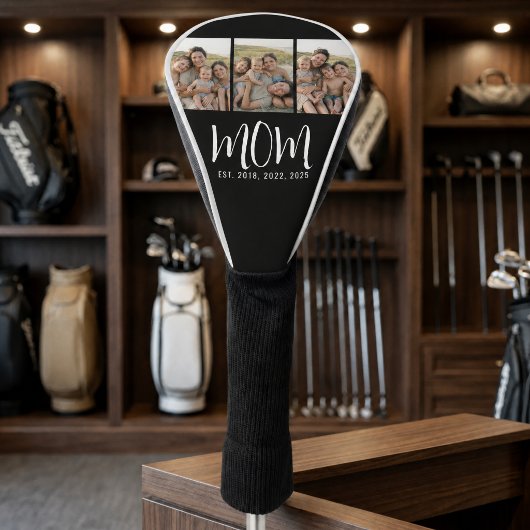 Mama hat modernes fettes Skript Schwarz 3 Foto Golf Headcover