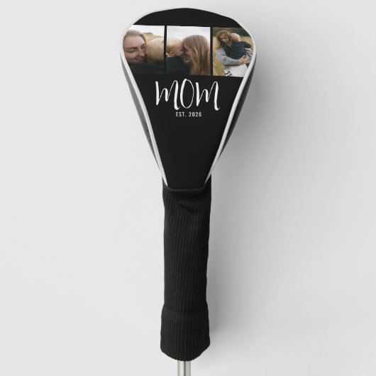 Mama hat modernes fettes Skript Schwarz 3 Foto Golf Headcover (Vorderseite)