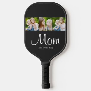 Mama hat modernes fettes Skript Schwarz 3 Foto Pickleball Schläger