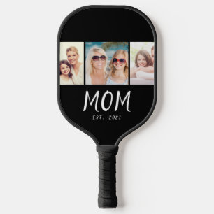 Mama hat modernes fettes Skript Schwarz 3 Foto Pickleball Schläger