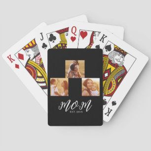 Mama hat modernes fettes Skript Schwarz 3 Foto Spielkarten