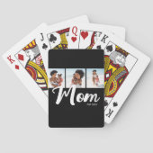 Mama hat modernes fettes Skript Schwarz 3 Foto Spielkarten (Rückseite)