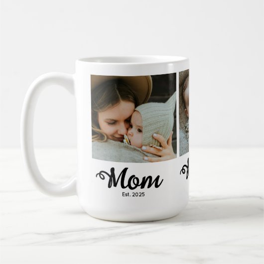 Mama hat modernes fettes Skript Weiß 3 Foto einger Kaffeetasse (Links)