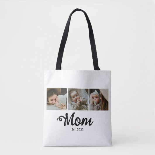 Mama hat modernes fettes Skript Weiß 3 Foto einger Tasche (Vorderseite)