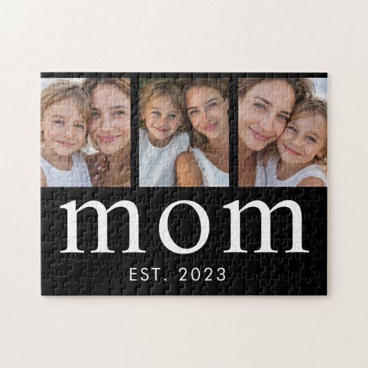 Mama hat modernes Minimal-3-Foto eingerichtet Puzzle (Horizontal)