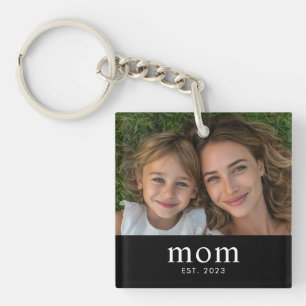 Mama hat modernes Minimalfoto eingerichtet Schlüsselanhänger