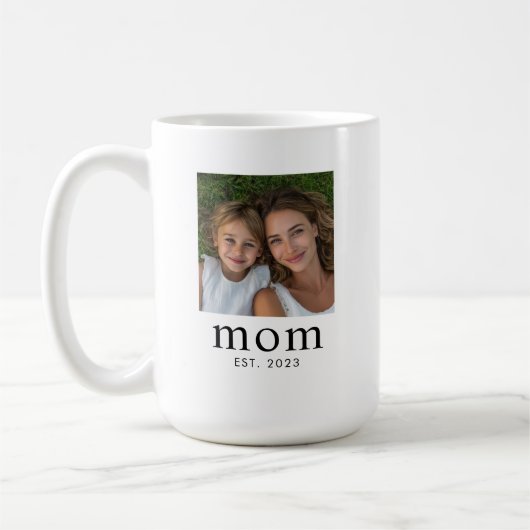 Mama hat modernes Schwarz 2 Foto eingerichtet Kaffeetasse (Links)