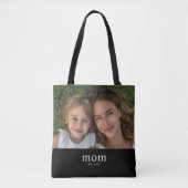 Mama hat modernes schwarzes Foto eingerichtet Tasche (Vorderseite)