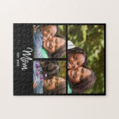 Mama hat modernes schwarzes Skript 3 Foto Puzzle (Horizontal)