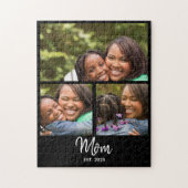 Mama hat modernes schwarzes Skript 3 Foto Puzzle (Vertikal)