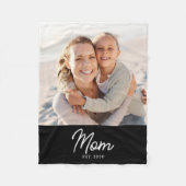 Mama hat modernes schwarzes Skript-Foto eingericht Fleecedecke (Vorderseite)