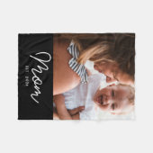 Mama hat modernes schwarzes Skript-Foto eingericht Fleecedecke (Vorderseite (Horizontal))