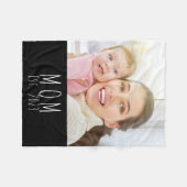 Mama hat modernes schwarzes Skript-Foto eingericht Fleecedecke (Vorderseite (Horizontal))