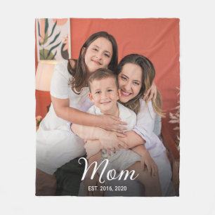 Mama hat modernes schwarzes Skript-Foto eingericht Fleecedecke