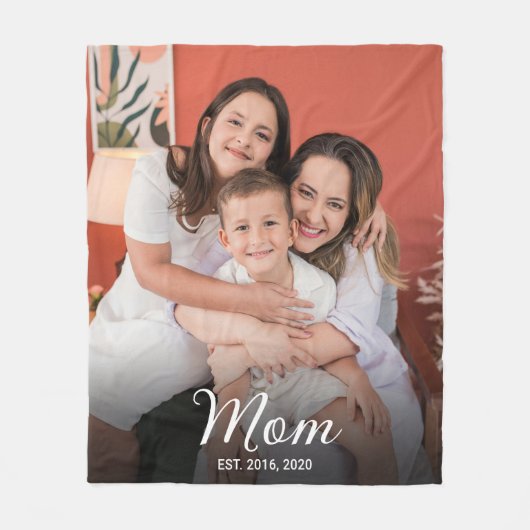 Mama hat modernes schwarzes Skript-Foto eingericht Fleecedecke (Vorderseite)