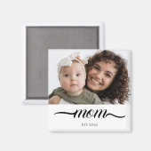 Mama hat modernes schwarzes Skript-Foto elegant ei Magnet (Vorderseite/Rückseite)
