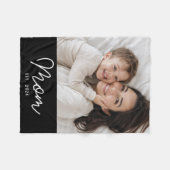 Mama hat modernes schwarzes Skript-Foto erstellt Fleecedecke (Vorderseite (Horizontal))