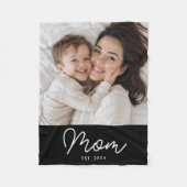 Mama hat modernes schwarzes Skript-Foto erstellt Fleecedecke (Vorderseite)