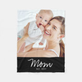 Mama hat modernes schwarzes Skript-Foto erstellt Fleecedecke (Vorderseite)