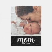 Mama hat modernes schwarzes Skript-Foto erstellt Fleecedecke (Vorderseite)