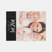 Mama hat modernes schwarzes Skript-Foto erstellt Fleecedecke (Vorderseite (Horizontal))