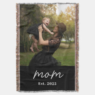 Mama hat modernes schwarzes Skriptfoto eingerichte Decke