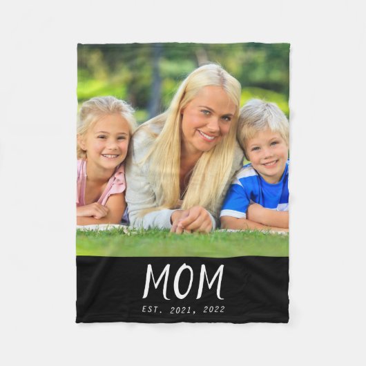 Mama hat modernes schwarzes Skriptfoto eingerichte Fleecedecke (Vorderseite)