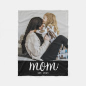 Mama hat modernes schwarzes Skriptfoto erstellt Fleecedecke (Vorderseite)