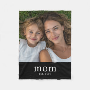 Mama hat modernes schwarzes Skriptfoto erstellt Fleecedecke